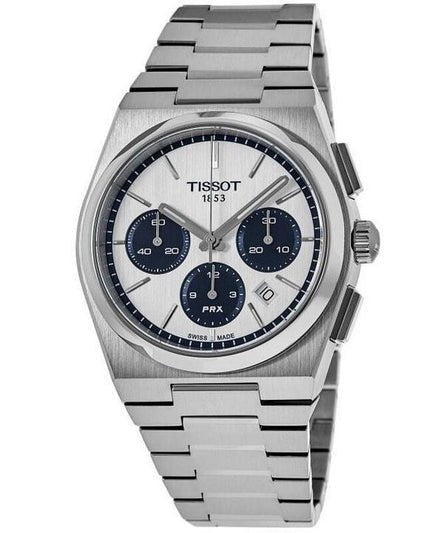 Tissot PRX T-Classic Chronograph White Dial Auto motion Metal Wrist  Watch