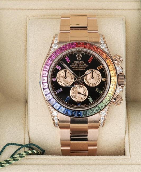 rolex rainbow daytona rose gold