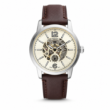 Fossil Heritage Automatic Brown Leather Watch (CREAM WASH) (2025)