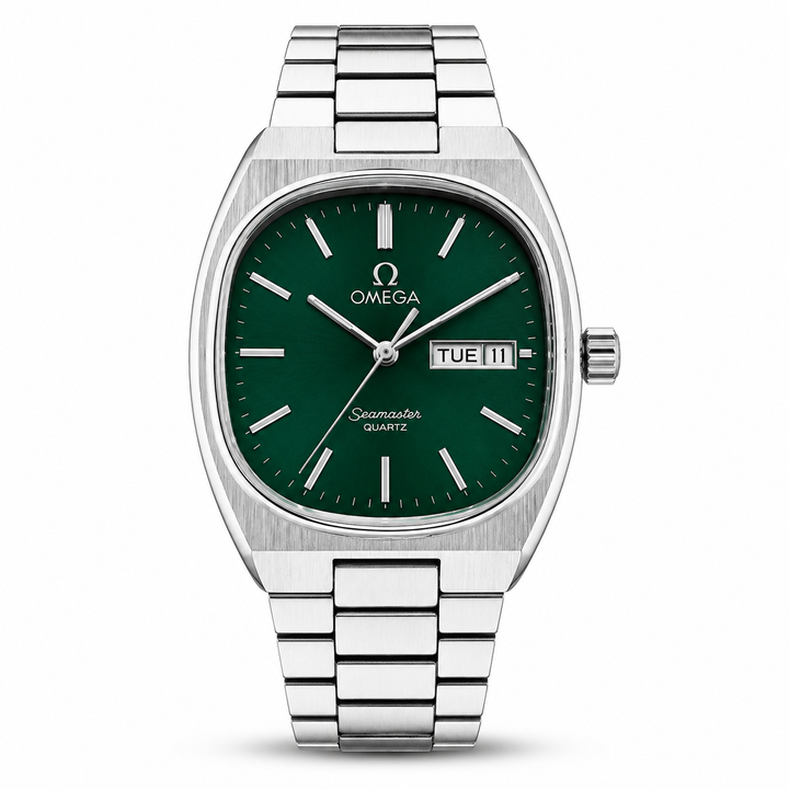 Omega Speedmaster Slim Silver Green Metal Watch