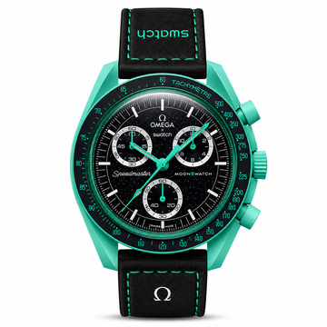 Swatch X Omega Bioceramic Moonswatch Mission To The Moon Earth Blue With Kit