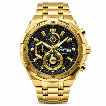 Edifice Gold Black Metal Watch