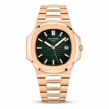 Patek Phillipe Nautilus Rosegold Black Dial Metal Watch