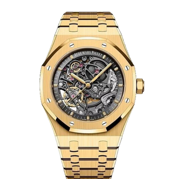Audemars Piguet Royal Oak Double Balance Wheel Open worked yellow gold Skeleton Dial Automatic Mens Watch